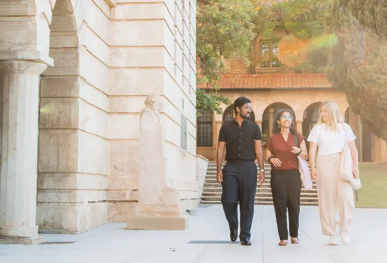 Students walking on campus