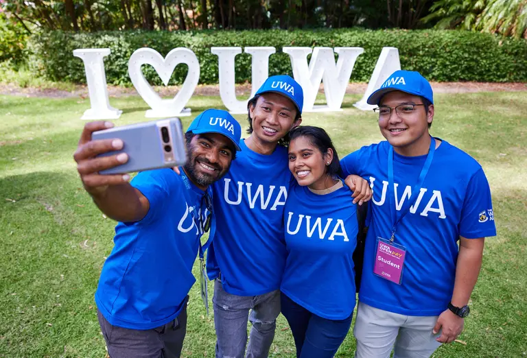 Group of volunteers taking a selfie